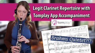 Brahms Quintet  Bb and A Clarinet Solo amp Chamber Music with the Tomplay App [upl. by Akima]