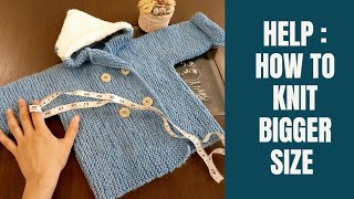 Knitting help  how to knit sweater for children for bigger size  knit peacoat  toddler sweater [upl. by Alic]