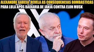 ALEXANDRE GARCIA REVELA AS CONSEQUENCIAS B0MBA PARA LULA APÓS BAIXARIA DE JANJA CONTRA ELON MUSK [upl. by Agueda]