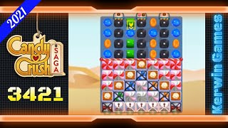 Candy Crush Saga Level 3421  Hard Level  No Boosters  28 moves 2021 [upl. by Sudoeht]