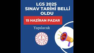 LGS TARİHİ BELLİ OLDU [upl. by Yoo]