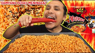 makan 5 BUNGKUS SAMYANG 2X SPICY untuk kuruskan badan mukbang malaysia [upl. by Rednael]