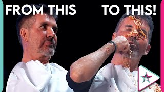 Simon Cowell Gets Food THROWN At His FACE [upl. by Atazroglam]