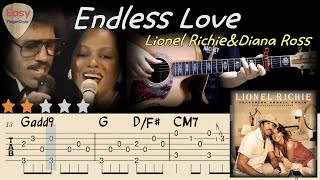 💗Endless LoveLyrics  Lionel Richieamp Diana Ross💗Easy Fingerstyle Guitar Tutorial Tabsamp Chords [upl. by Anoval]