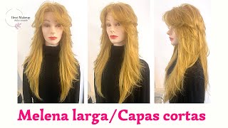 Corte melena muy larga con capas muy cortas [upl. by Aliam]