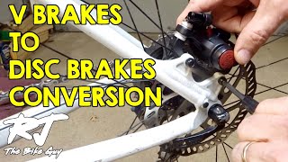 Disc Brake ConversionUpgrade On Mountain Bike [upl. by Hsuk236]