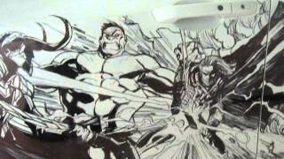 Humberto Ramos drawing on Acura TL with The Avengers design Part 1 [upl. by Tris666]