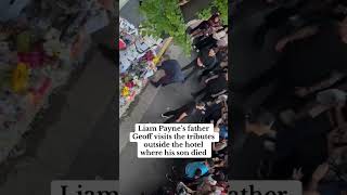 Liam Paynes father Geoff visits thetributesoutsidethehotel wherehissondied liampayne onedirection [upl. by Harli]