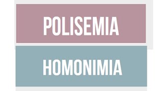 ¿Cuál es la diferencia entre HOMONIMIA y POLISEMIA [upl. by Corsetti916]