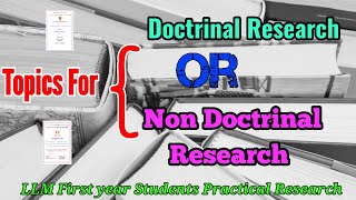 Topics For Doctrinal Research or Non Doctrinal Research [upl. by Aicener]