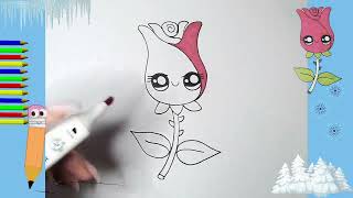 COME DISEGNARE FACILE DISEGNI KAWAII CARINI DA FARE rosa [upl. by Annairda]