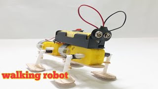 How to make a very simple 4 Legged 🤖 walking robot  DIY DC motor [upl. by Adias]