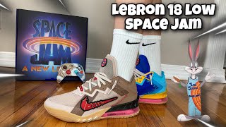 Lebron 18 Low Space Jam Special Box Review amp On Feet Craziest Unboxing Yet [upl. by Boles]