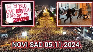 SERBIA Demonstrations and brawl in Novi Sad due to the recent tragedy  05112024 [upl. by Loseff]