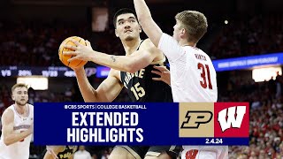 No 2 Purdue at No 6 Wisconsin Extended Highlights I CBS Sports [upl. by Jowett65]