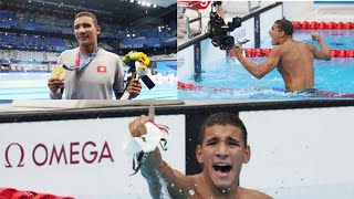 18 yr Tunisians Ahmed Hafnaoui’s Family reaction Olympic Tokyo2020 Swimmimng Ahmed Tunisia [upl. by Auguste]