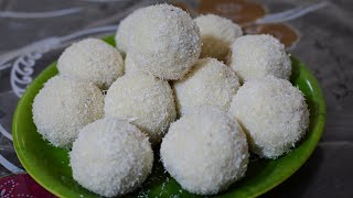 Instant Coconut Laddu Desiccated Coconut Laddoo Recipe [upl. by Attolrac]