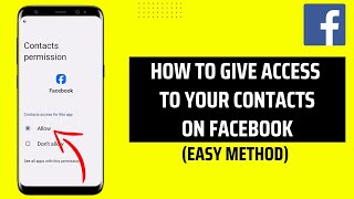 How To Give Access To Your Contacts On Facebook [upl. by Patricio]