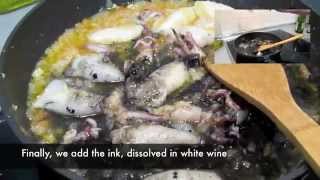 Spanish Recipe  Small Squids in their own ink [upl. by Aneroc]