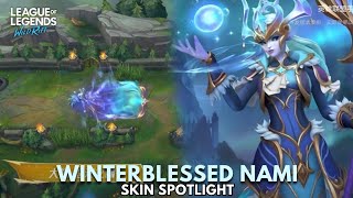 Winterblessed Nami Skin Spotlight  Wild Rift [upl. by Yelyr122]