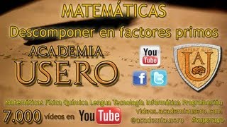 Descomponer factores primos Matemáticas 1º ESO Academia Usero Estepona [upl. by Bright]