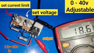 How to make voltage regulator at home \variable voltage amp current power supply\Dc voltage controller [upl. by Annahsad631]