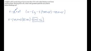 1D Motion Constant Acceleration Level 1 Example 1 [upl. by Auqenahc]