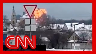 Video shows Russian military plane crash near Ukrainian border [upl. by Meeka]