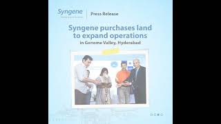 Syngene purchases land to expand operations in Genome Valley hyderabad drugdiscovery tpd [upl. by Oretos168]