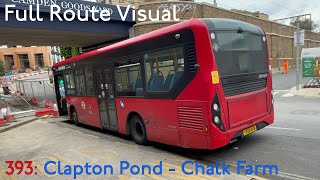 Full Route Visual  London Bus Route 393 Clapton Pond  Chalk Farm  DEM2687 YX69NXW [upl. by Mossman512]