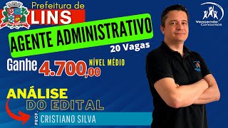 Urgente Edital do Concurso da Prefeitura de Lins  20 Vagas  Agente Administrativo  R 470000 [upl. by Thor]