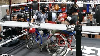 WHEELCHAIR BOXING SHOWCASE Inspirational skills at Fitzroy Lodge [upl. by Andersen]