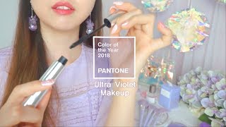 ASMR Doing Your Violet Makeup💜Face Brushing Hand Movements [upl. by Clementis]