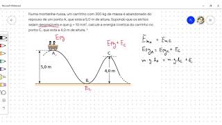 Energia Mecânica Sistema Conservativo Exercício Resolvido 02 [upl. by Tichonn]