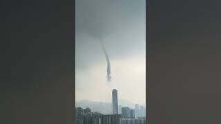 【今日天氣】🌪 Waterspout spotted over Hong Kongs Victoria Harbour [upl. by Odnomra]