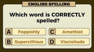 ENGLISH SPELLING QUIZCHOOSE THE WORDS THAT ARE CORRECTLY SPELLED20 QUESTIONS TO ANSWER [upl. by Cyndi536]