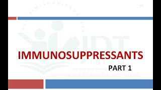 IMMUNOSUPPRESSANTS Part 1 Pharmacology Cyclosporine Sirolimus [upl. by Eliathan578]