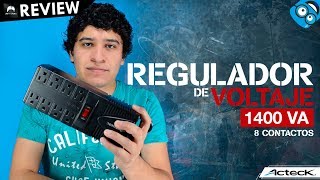 Review Regulador de Voltaje 8 Contactos 1400 VA Acteck RV001 [upl. by Seroled]