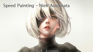 Speed Painting  NieRAutomata 2B 니어 오토마타 2B Photoshop [upl. by Towroy]