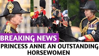 Anne praised as outstanding horsewoman after controlling her horse during trooping the colour [upl. by Jelle403]