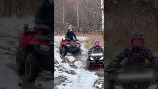 Квадропоездка с дочкой по первому снегу cforce520l cfmoto atv firstsnow offroad квадродети [upl. by Bael]