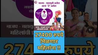 mukhyamantri Mazi Bahin Ladki Yojana Maharashtra 2024 Womens Will get 27400rs per year [upl. by Eeslek]