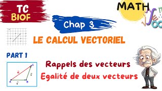 MATH TC  chapitre 3 Calcul vectoriel  part 1 Rappels des vecteurs  Egalité de deux vecteurs [upl. by Fife647]