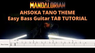 MANDALORIAN AHSOKA TANO THEME  Easy Bass Guitar TAB Tutorial  SHEET MUSIC PDF [upl. by Eimia207]