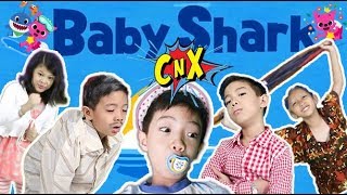 LUCU ABIS PARODI BABYSHARK Challenge SING A LONG Lyrics  Drama Parodi LucuCnX Adventurers [upl. by Peter]