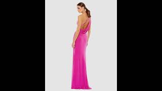 Jersey One Shoulder Draped Back Gown [upl. by Senaj]