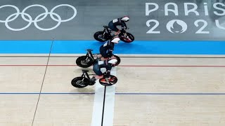 Great Britains track cycling womens team sprint gold world record highlights Paris Olympics 2024 [upl. by Zehc]