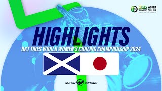 SCOTLAND v JAPAN  BKT Tires World Womens Curling Championship 2024  Highlights [upl. by Einnahc]