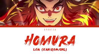 「Homura 炎   LiSA」KANENGROMAJI LYRICS Demon Slayer the movie Mugen Train theme [upl. by Mirabelle]