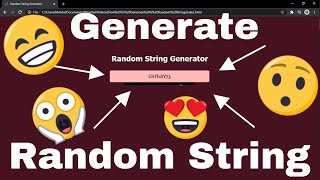 How to Generate a RANDOM STRING in JavaScript and HTML [upl. by Aivuy]